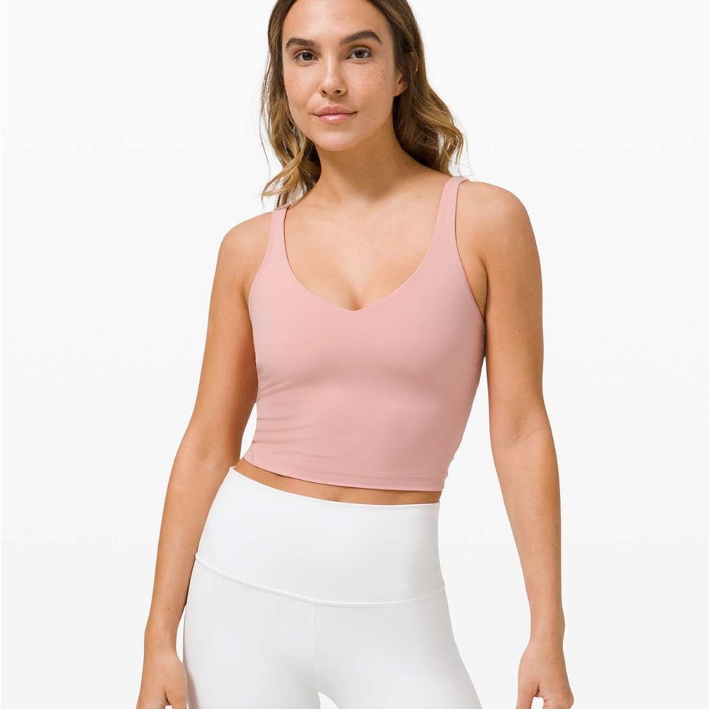 lululemon athletica Pink Cropped Scoop Neck Tank